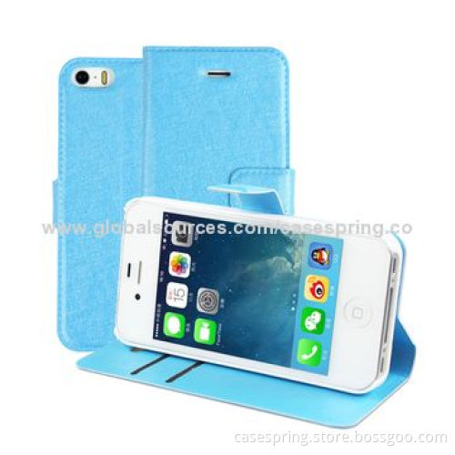 Leather Case for iPhone 5S/5/4S, with Stand Function